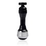 Siroflex Atomizador Ducha Economizador Blue Line 11 cm Negro Cromado, Cabezal Orientable 360°, Chorro o Ducha para Grifo Rosca Externa 22x1 Interna 24x1