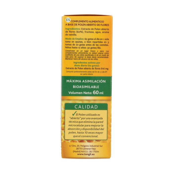 Tongil Apicol polen de flores Vainilla 60 ml Tongil Apicol polen de flores Vainilla 60 ml