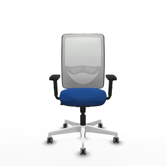 PIQUERAS Y CRESPO Silla de oficina Zulema con mecanismo Sincro, Azul y Blanco