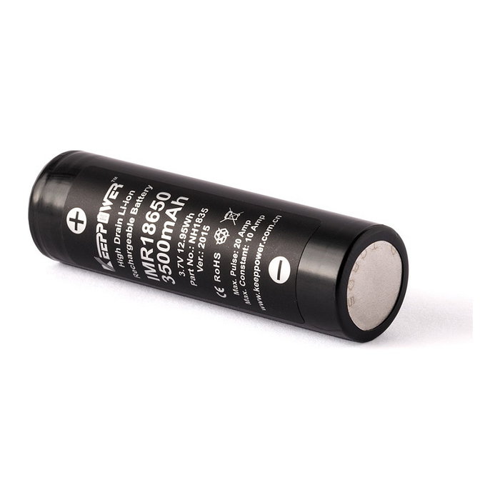 ALLNET IMR18650 Batería Recargable 18650 3.7V 3500mAh, 2 Piezas - Negro/Plata, CE RoHS