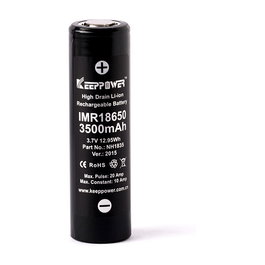 ALLNET IMR18650 Batería Recargable 18650 3.7V 3500mAh, 2 Piezas - Negro/Plata, CE RoHS