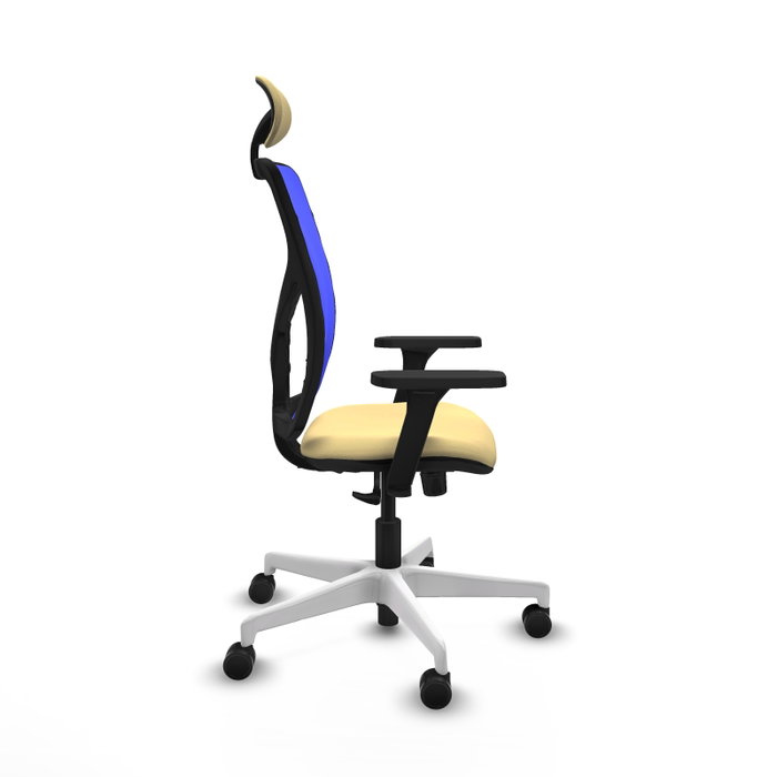 PIQUERAS Y CRESPO Silla de oficina Motilla con mecanismo Sincro, Azul y Crema