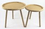 DKD Home Decor Mesita Auxiliar Tropical Marron 50x50x50 cm Set 2 Unidades
