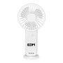 Edm Ventilador de Mano Recargable USB-C con Base Extraíble y Soporte para Smartphone, 3 Velocidades, 1h Autonomía, 400 mAh, Expositor de 25 uds
