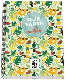 DOHE Cuaderno Espiral A4 100 Hojas 90g Tapa Extradura Cuadricula 5x5 WWF Tropic