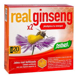 SANTIVERI Realginseng 2 X 20Viales Jalea Real Ginseng Vitaminas Reduce Cansancio Fatiga