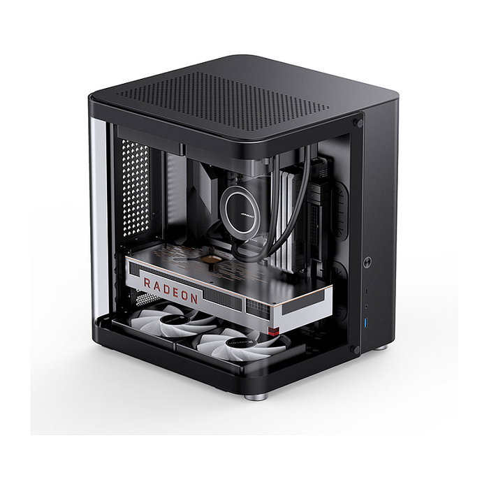 Jonsbo TK-1 2.0 Micro-ATX Gehäuse, Tempered Glass - schwarz