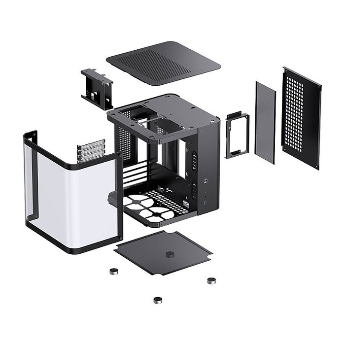 Jonsbo TK-1 2.0 Micro-ATX Gehäuse, Tempered Glass - schwarz