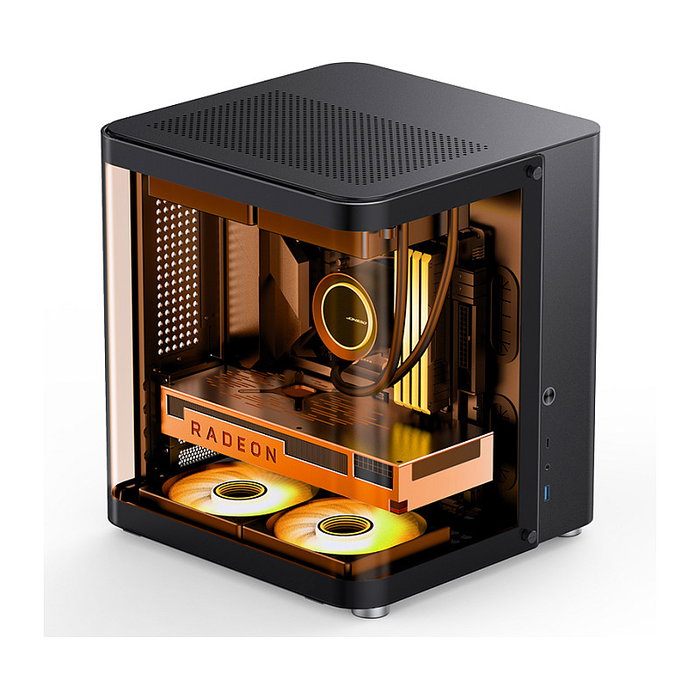 Jonsbo TK-1 2.0 Micro-ATX Gehäuse, Tempered Glass - schwarz