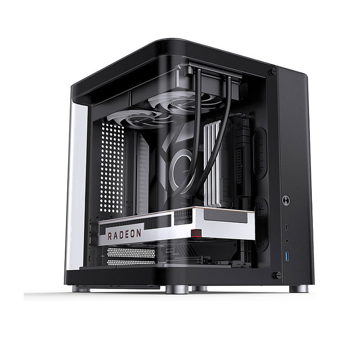 Jonsbo TK-1 2.0 Micro-ATX Gehäuse, Tempered Glass - schwarz