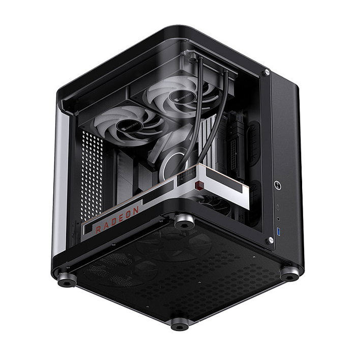 Jonsbo TK-1 2.0 Micro-ATX Gehäuse, Tempered Glass - schwarz
