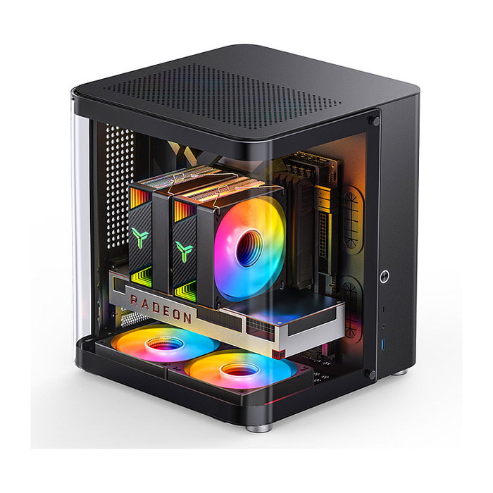 Jonsbo TK-1 2.0 Micro-ATX Gehäuse, Tempered Glass - schwarz