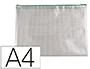 Q-connect Bolsa Multiusos Malla DIN A4 con Cremallera Verde