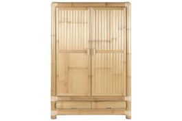 DKD Home Decor Armario Tropical Ratán Bambú Natural 120 x 60 x 180 cm