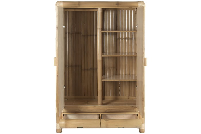 DKD Home Decor Armario Tropical Ratán Bambú Natural 120 x 60 x 180 cm DKD Home Decor Armario Tropical Ratán Bambú Natural 120 x 60 x 180 cm