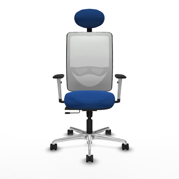 PIQUERAS Y CRESPO Silla de oficina Zulema con mecanismo Sincro/Traslack Azul y Blanco