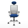 PIQUERAS Y CRESPO Silla de oficina Zulema con mecanismo Sincro/Traslack Azul y Blanco