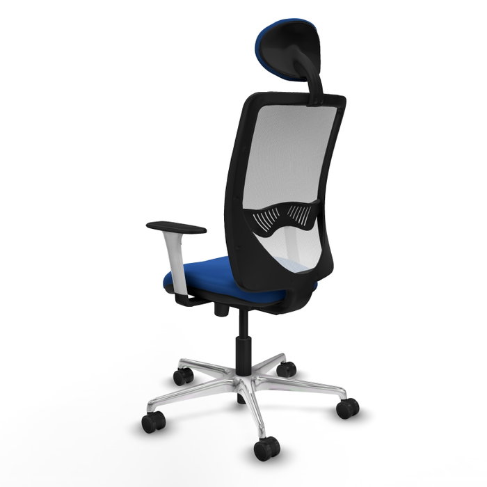 PIQUERAS Y CRESPO Silla de oficina Zulema con mecanismo Sincro/Traslack Azul y Blanco