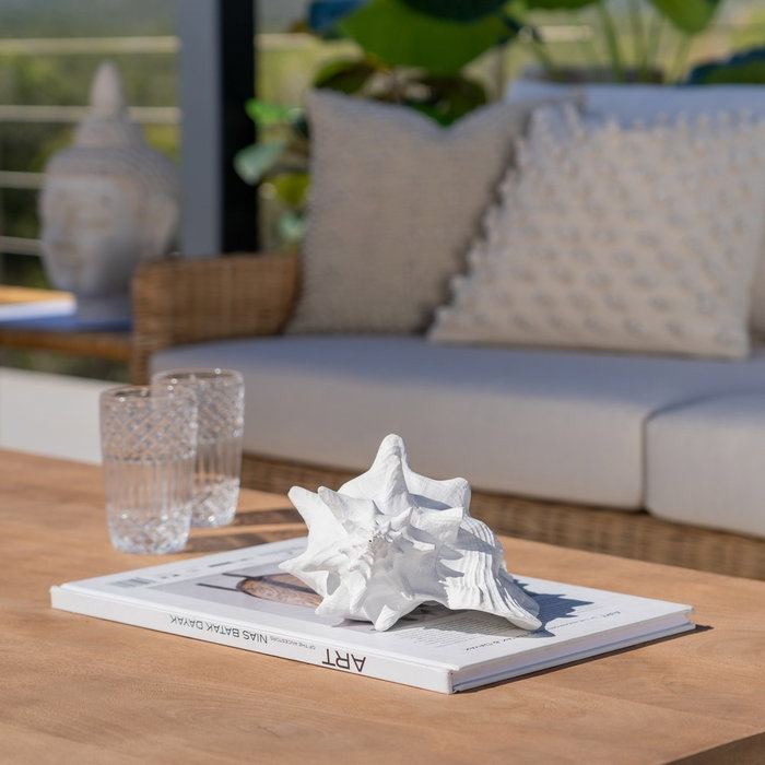 Figura Caracola Blanco Resina Decoración 21 X 19 X 13 cm (Set de 2)