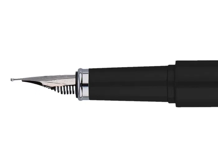 Belius Pluma Space B y Funda de Similpiel, Negro, Tinta Azul, Caja de Diseño Minimalista, Bolígrafo con Estilo