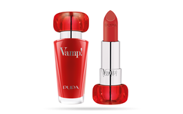 Vamp!, Sin parabenos, Volumen, Lápiz labial cremoso, 304, Llama roja, 3.5 g