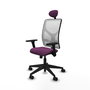 PIQUERAS Y CRESPO Silla de oficina Motilla con mecanismo Sincro, Morado y Blanco
