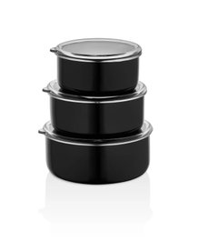 Hermia Davet-404 Juego de Cajas de Almacenamiento Esmalte Negro