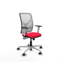 PIQUERAS Y CRESPO Silla de oficina Motilla con mecanismo Sincro, Rojo y Blanco