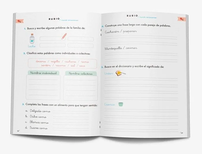 Rubio Cuaderno Competencia Lectora 1 Mundo Sensaciones DIN A5, 44 Páginas