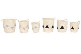 DKD Home Decor Set de 3 Cestas de Seagrass Surtidas