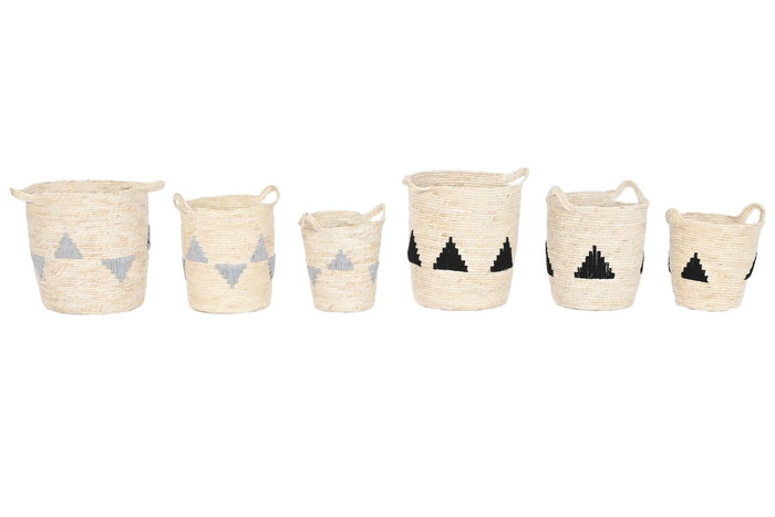 DKD Home Decor Set de 3 Cestas de Seagrass Surtidas DKD Home Decor Set de 3 Cestas de Seagrass Surtidas