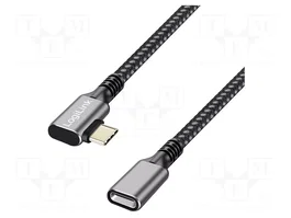 LOGILINK Cable USB 3.2 Gen 2 USB-C a USB-C, 10 Gbps, 0,5 m, Negro/Gris