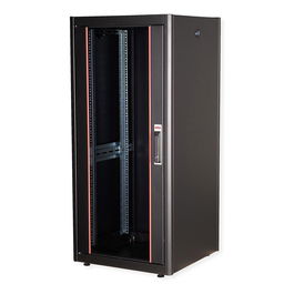 ROLINE 26.21.0204 Bastidor de Red de 26U, 19 Pulgadas, 600x600x1300 mm, Puerta de Cristal Negro, Capacidad 600 kg