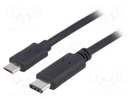 AKYGA Cable USB 2.0 con conectores USB B micro y USB C, 1m