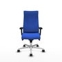 PIQUERAS Y CRESPO Sillón Albacete con Mecanismo Sincro, Tela Azul y Base Aluminio