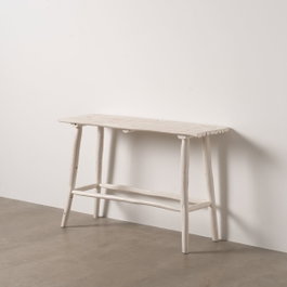 Ixia Consola Blanco Rozado Madera de Teca 120 x 40 x 80 cm