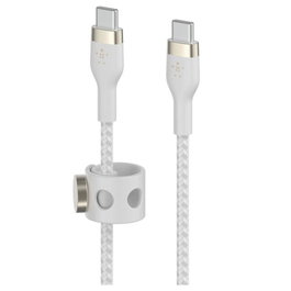 Belkin Cable USB-C a USB-C BoostCharge Pro Flex Trenzado 3 Metros Blanco - Modelo CAB011BT3MWH