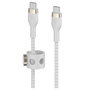 Belkin Cable USB-C a USB-C BoostCharge Pro Flex Trenzado 3 Metros Blanco - Modelo CAB011BT3MWH