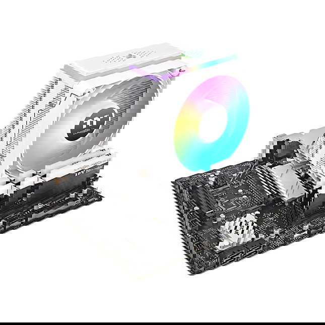 Thermaltake ASTRIA 400 ARGB White Air Cooler Refrigerador de CPU con Iluminación LED RGB y Ventilador PWM de 12cm