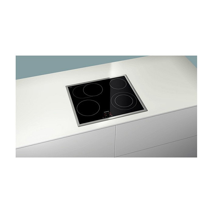 Siemens ET645HN17E iQ300 Placa de Cocción Cerámica Integrada 60cm, 4 Zonas, Control Táctil, Color Negro