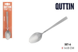 Quttin Set de 6 Cucharas Postre Louvre 1.5mm Acero Inoxidable en Color Loción