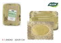 Algon Bandeja Rectangular Dorada con Blonda 32 cm x 39 cm (36 Unidades)