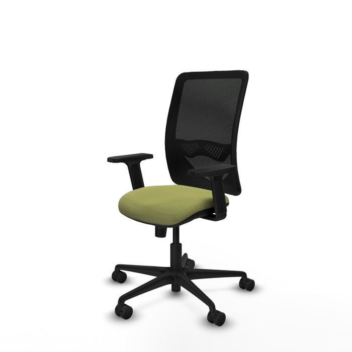 PIQUERAS Y CRESPO Silla de oficina Zulema, Mecanismo Sincro, Verde oliva/Negro