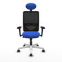 PIQUERAS Y CRESPO Silla de oficina Zulema con Mecanismo Sincro, Azul y Negro