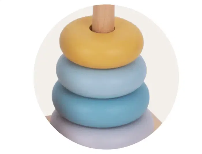 Imaginovo Torre de Formas Apilables Madera Infantil +18 Meses 17 Piezas 28x20x9cm Juguete Educativo