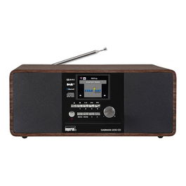 Lenco DABMAN i200 CD - Radio Digital Multifunción con CD, DAB+/FM, Bluetooth, Internet y Cubierta en Madera de Nuez - 20W