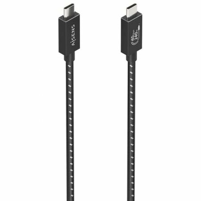 Aisens Cable USB4 Gen3x2 Aluminio 40Gbps 8K@60Hz 240W Negro 1.5m