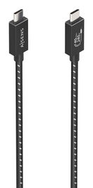 AISENS - CABLE USB4 GEN3x2 ALUMINIO 40GBPS 8K@60HZ 5A 48V 240W E-MARK, TIPO USB-C/M-USB-C/M, NEGRO, 1.5M