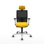 PIQUERAS Y CRESPO Silla de oficina Yunquera con mecanismo Sincro/Traslack Amarillo/Negro