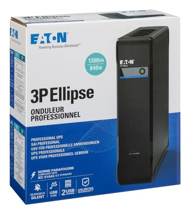 Eaton 3P Ellipse 1300 USB IEC 1300VA/840W Eaton 3P Ellipse 1300 USB IEC 1300VA/840W